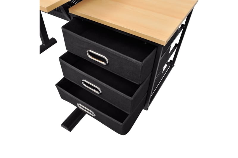Justerbart tegnebord med 3 skuffer og stol - Brun - Skrivebord - Databord & PC bord