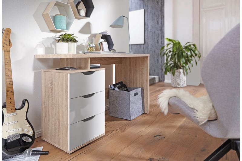 Kaille Rektangulært Skrivebord med Skuffer i Tre - Beige - Møbler - Bord - Kontorbord - Skrivebord