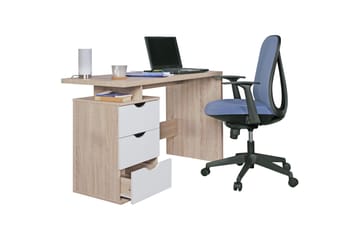 Kaille Rektangulært Skrivebord med Skuffer i Tre - Beige - Møbler - Bord - Kontorbord - Skrivebord