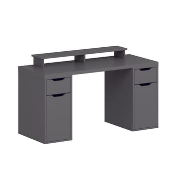 Skrivebord Kalune Design Alen 150 cm (150 x 75 x 60 cm) Antrasitt 2 skuffer 2 skap - Antrasitt - Møbler - Bord - Kontorbord - Skrivebord