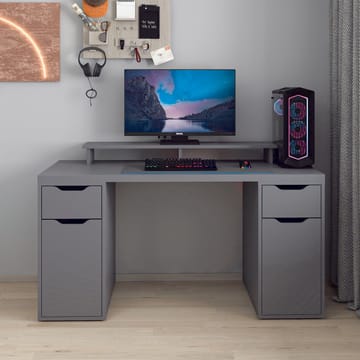 Skrivebord Kalune Design Alen 150 cm (150 x 75 x 60 cm) Antrasitt 2 skuffer 2 skap - Antrasitt - Møbler - Bord - Kontorbord - Skrivebord