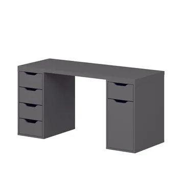 Skrivebord Kalune Design Alen 150 cm (150 x 75 x 60 cm) Antrasitt 5 skuffer - Antrasitt - Møbler - Bord - Kontorbord - Skrivebord