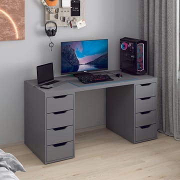 Skrivebord Kalune Design Alen 150 cm (150 x 75 x 60 cm) Antrasitt 8 skuffer - Antrasitt - Møbler - Bord - Kontorbord - Skrivebord