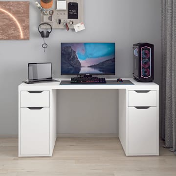 Skrivebord Kalune Design Alen 150 cm (150 x 75 x 60 cm) Hvit 2 skuffer 2 skap - Hvit - Møbler - Bord - Kontorbord - Skrivebord