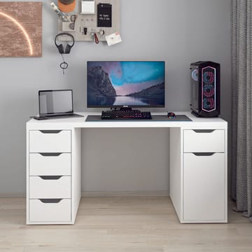 Skrivebord Kalune Design Alen 150 cm (150 x 75 x 60 cm) Hvit 5 skuffer - Hvit - Møbler - Bord - Kontorbord - Skrivebord