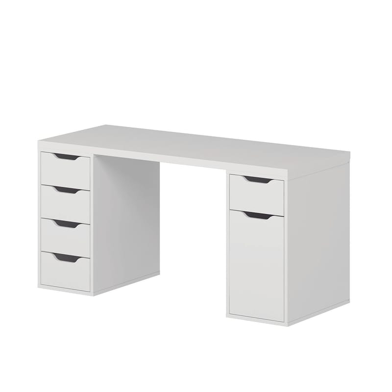 Skrivebord Kalune Design Alen 150 cm (150 x 75 x 60 cm) Hvit 5 skuffer - Hvit - Møbler - Bord - Kontorbord - Skrivebord