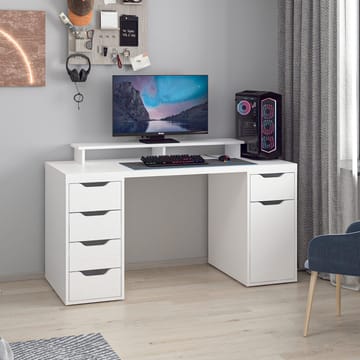 Skrivebord Kalune Design Alen 150 cm (150 x 75 x 60 cm) Hvit 5 skuffer - Hvit - Møbler - Bord - Kontorbord - Skrivebord