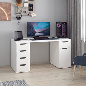 Skrivebord Kalune Design Alen 150 cm (150 x 75 x 60 cm) Hvit 5 skuffer - Hvit - Møbler - Bord - Kontorbord - Skrivebord