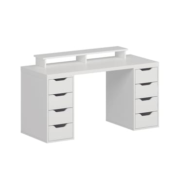 Skrivebord Kalune Design Alen 150 cm (150 x 75 x 60 cm) Hvit 8 skuffer - Hvit - Møbler - Bord - Kontorbord - Skrivebord