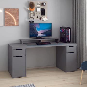 Skrivebord Kalune Design Alen 180 cm (180 x 75 x 60 cm) Antrasitt 2 skuffer 2 skap - Antrasitt - Møbler - Bord - Kontorbord - Skrivebord