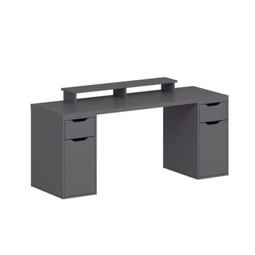 Skrivebord Kalune Design Alen 180 cm (180 x 75 x 60 cm) Antrasitt 2 skuffer 2 skap - Antrasitt - Møbler - Bord - Kontorbord - Skrivebord