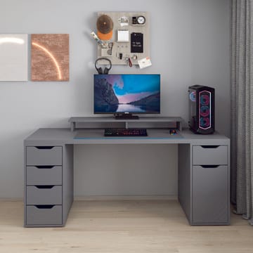 Skrivebord Kalune Design Alen 180 cm (180 x 75 x 60 cm) Antrasitt 5 skap - Antrasitt - Møbler - Bord - Kontorbord - Skrivebord