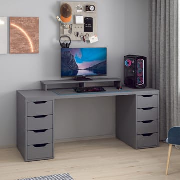 Skrivebord Kalune Design Alen 180 cm (180 x 75 x 60 cm) Antrasitt 8 skuffer - Antrasitt - Møbler - Bord - Kontorbord - Skrivebord