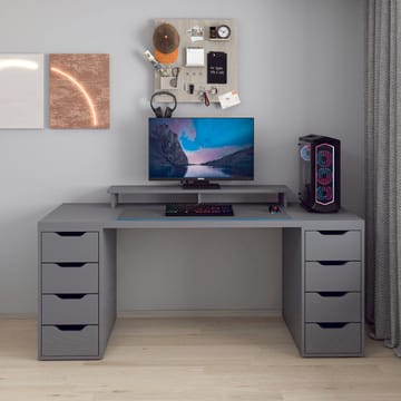Skrivebord Kalune Design Alen 180 cm (180 x 75 x 60 cm) Antrasitt 8 skuffer - Antrasitt - Møbler - Bord - Kontorbord - Skrivebord