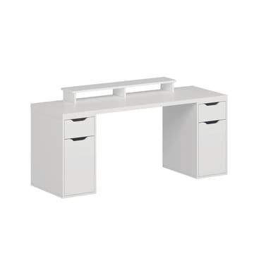 Skrivebord Kalune Design Alen 180 cm (180 x 75 x 60 cm) Hvit 2 skuffer 2 skap - Hvit - Møbler - Bord - Kontorbord - Skrivebord
