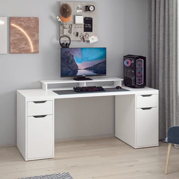 Skrivebord Kalune Design Alen 180 cm (180 x 75 x 60 cm) Hvit 2 skuffer 2 skap - Hvit - Møbler - Bord - Kontorbord - Skrivebord