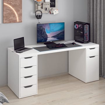 Skrivebord Kalune Design Alen 180 cm (180 x 75 x 60 cm) Hvit 5 skap - Hvit - Møbler - Bord - Kontorbord - Skrivebord