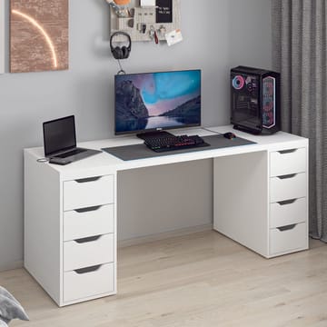 Skrivebord Kalune Design Alen 180 cm (180 x 75 x 60 cm) Hvit 8 skuffer - Hvit - Møbler - Bord - Kontorbord - Skrivebord
