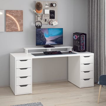 Skrivebord Kalune Design Alen 180 cm (180 x 75 x 60 cm) Hvit 8 skuffer - Hvit - Møbler - Bord - Kontorbord - Skrivebord