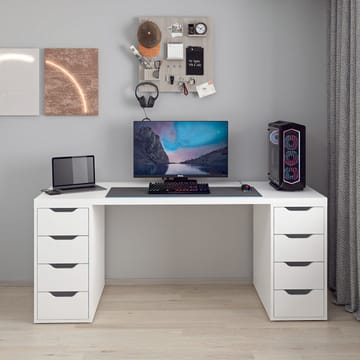 Skrivebord Kalune Design Alen 180 cm (180 x 75 x 60 cm) Hvit 8 skuffer - Hvit - Møbler - Bord - Kontorbord - Skrivebord