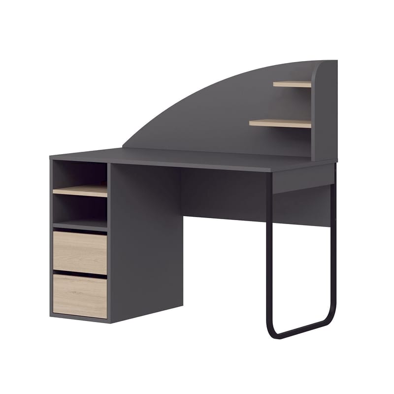 Skrivebord Kalune Design Mirel (120 x 120 x 60 cm) Antrasitt valnøtt - Antrasitt og valnøtt - Møbler - Bord - Kontorbord - Skrivebord