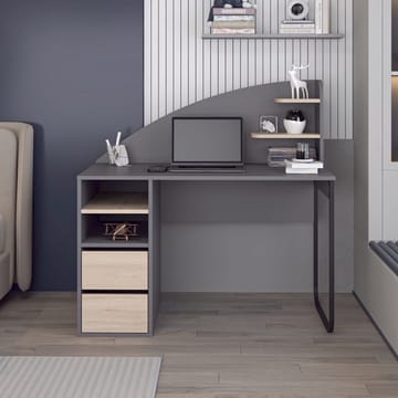 Skrivebord Kalune Design Mirel (120 x 120 x 60 cm) Antrasitt valnøtt - Antrasitt og valnøtt - Møbler - Bord - Kontorbord - Skrivebord