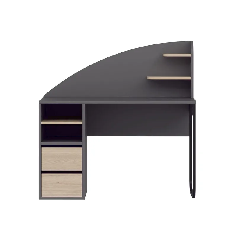 Skrivebord Kalune Design Mirel (120 x 120 x 60 cm) Antrasitt valnøtt, Antrasitt/Valnøtt