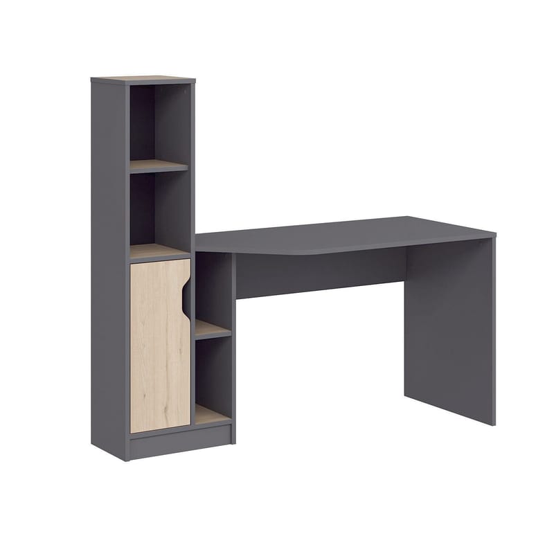 Skrivebord Kalune Design Viora (150 x 140 x 60 cm) Antrasitt valnøtt - Antrasitt og valnøtt - Møbler - Bord - Kontorbord - Skrivebord