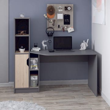 Skrivebord Kalune Design Viora (150 x 140 x 60 cm) Antrasitt valnøtt - Antrasitt og valnøtt - Møbler - Bord - Kontorbord - Skrivebord