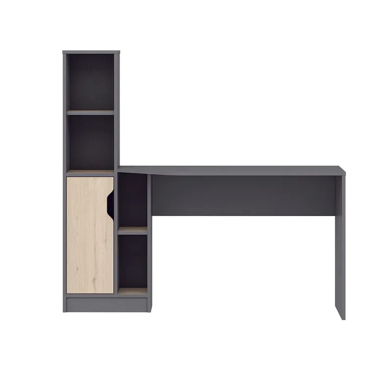 Skrivebord Kalune Design Viora (150 x 140 x 60 cm) Antrasitt valnøtt - Antrasitt og valnøtt - Møbler - Bord - Kontorbord - Skrivebord