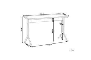 Kashay Skrivebord 120 cm - Brun/Grå - Møbler - Bord - Kontorbord - Skrivebord