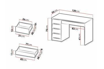 Kintore Skrivbord 120 cm NO_BRAND Brown - Møbler - Bord - Kontorbord - Skrivebord