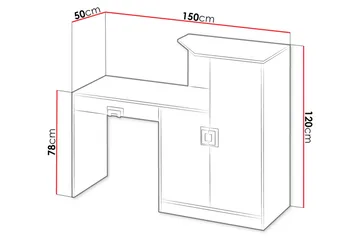 Klacksberg Skrivebord 150 cm med Oppbevaringsskuff + Skap - Beige/Hvit - Møbler - Bord - Kontorbord - Skrivebord