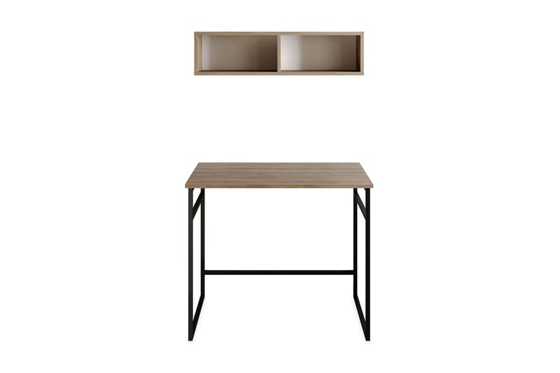 Klingbo Skrivebord 90 cm med Oppbevaring Vegghylle - Lysebrun - Møbler - Bord - Kontorbord - Skrivebord