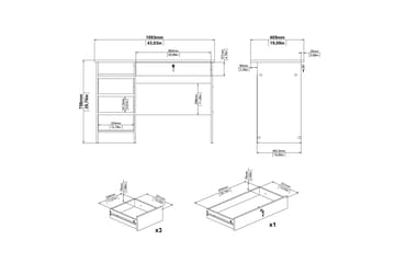 Klintberg Skrivebord 109 cm - Hvit - Møbler - Bord - Kontorbord - Skrivebord