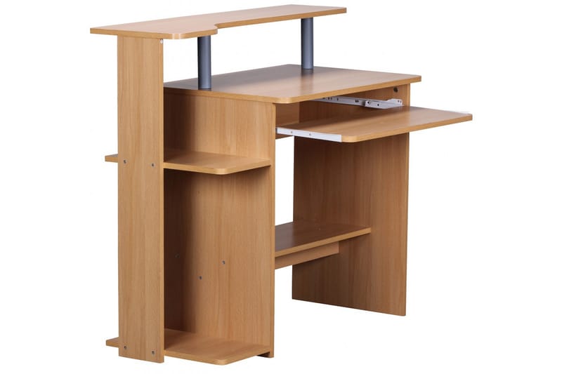 Skrivebord Kolstrup 94 cm med Oppbevaring Hyller - Natur - Skrivebord - Databord & PC bord