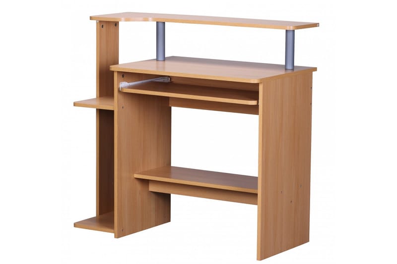 Skrivebord Kolstrup 94 cm med Oppbevaring Hyller - Natur - Skrivebord - Databord & PC bord