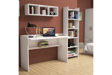 kontormøbelsett Suedmeyer 118 cm - Hvit - Møbler - Bord - Kontorbord - Skrivebord