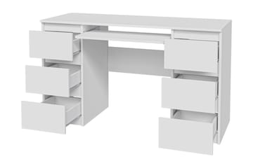 Kubana Skrivebord 130 cm med Oppbevaringsskuffer - Grå/Hvit - Møbler - Bord - Kontorbord - Skrivebord