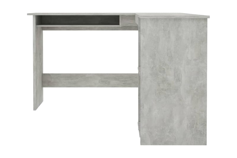 L-formet hjørneskrivebord betonggrå 120x140x75 cm sponplate - Skrivebord - Databord & PC bord