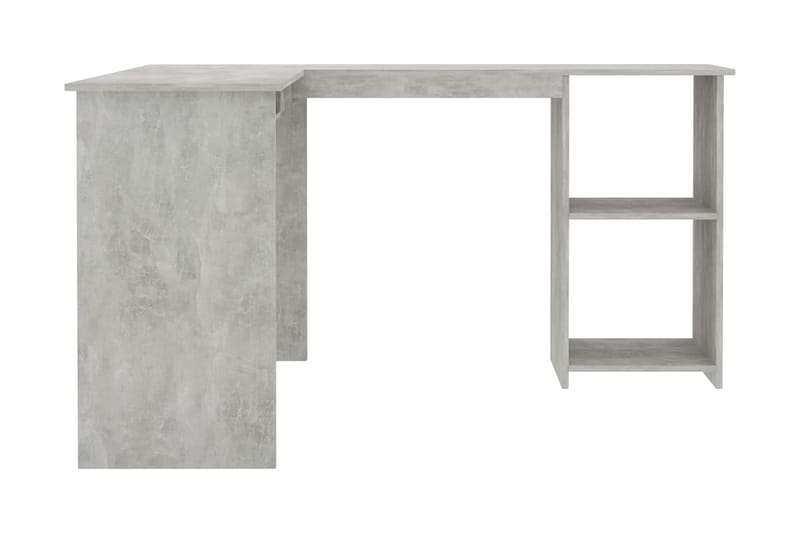 L-formet hjørneskrivebord betonggrå 120x140x75 cm sponplate - Skrivebord - Databord & PC bord