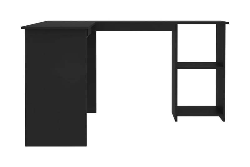 L-formet hjørneskrivebord svart 120x140x75 cm sponplate -   - Skrivebord - Databord & PC bord