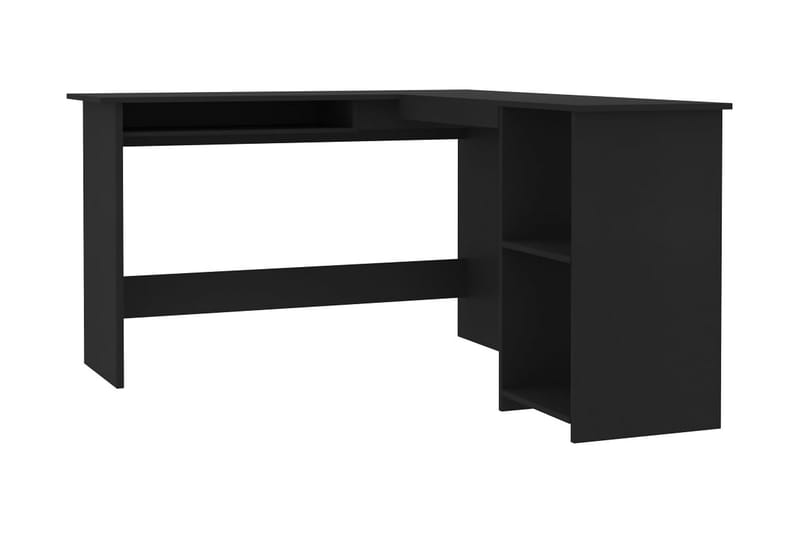 L-formet hjørneskrivebord svart 120x140x75 cm sponplate -   - Skrivebord - Databord & PC bord