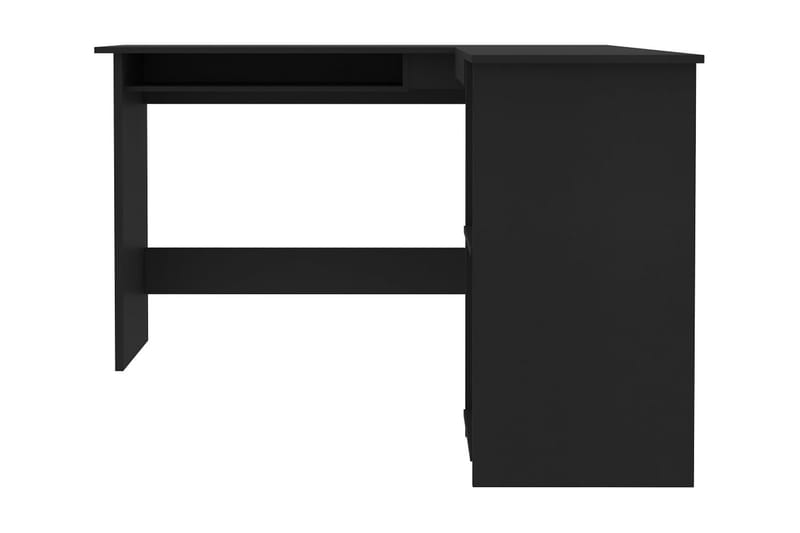 L-formet hjørneskrivebord svart 120x140x75 cm sponplate -   - Skrivebord - Databord & PC bord
