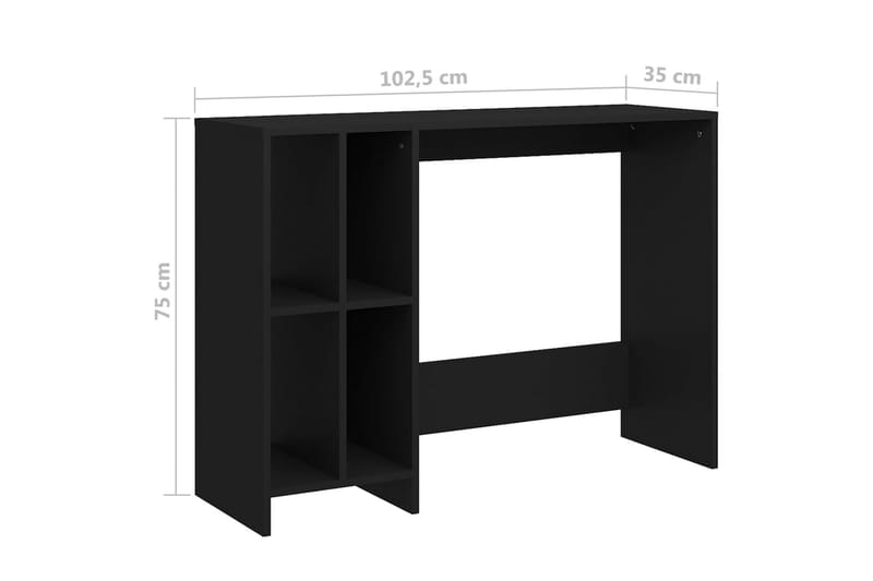 Laptopbord svart 102,5x35x75 cm sponplater - Svart - Skrivebord - Databord & PC bord