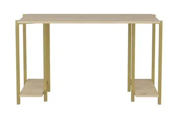 Malem Skrivebord 60x73,8x125,2 cm med oppbevaring - Gull/Brun - Møbler - Bord - Kontorbord - Skrivebord