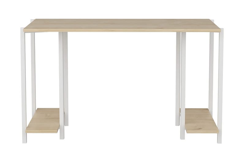 Malem Skrivebord 60x73,8x125,2 cm med oppbevaring, Hvit