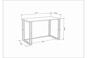 Malem Skrivebord 60x74,8x120 cm - Hvit - Møbler - Bord - Kontorbord - Skrivebord