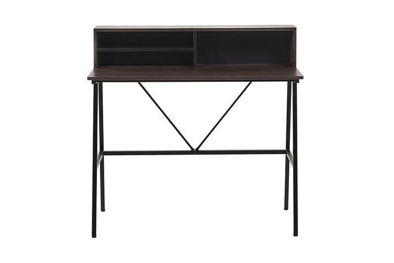 Mekesha Skrivebord 100 cm med Oppbevaringshyller - Mørkebrun - Møbler - Bord - Kontorbord - Skrivebord