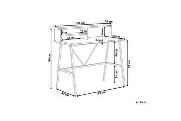 Mekesha Skrivebord 100 cm med Oppbevaringshyller - Mørkebrun - Møbler - Bord - Kontorbord - Skrivebord